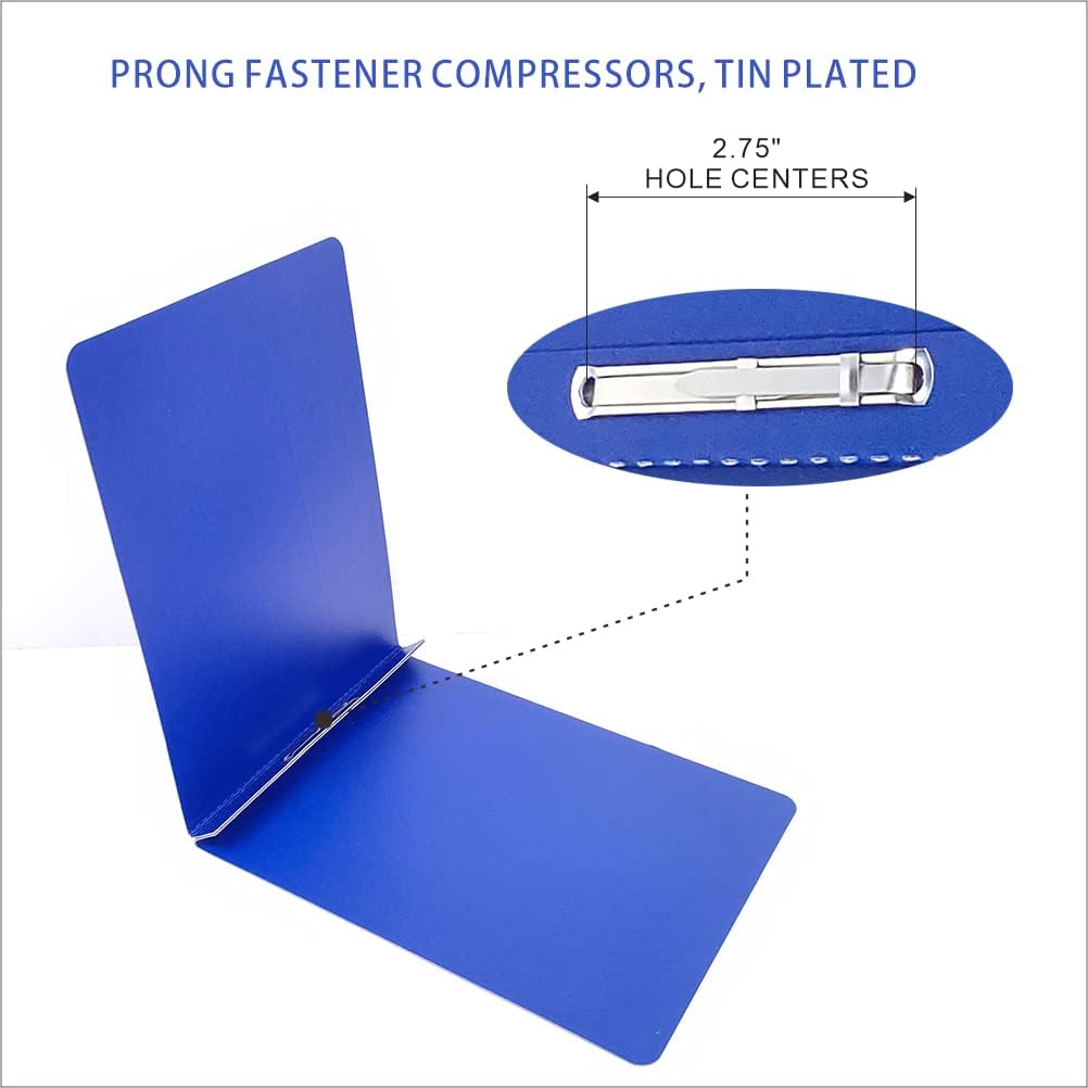 Fiberboard Binder,Sheet Size 8.5 x 11 Inches with Metal Prong Top Fastener with Compressor 2.75 Inch Centers, 2 Inch Capacity for Pressboard Report Cover,12 per Box (Blue))