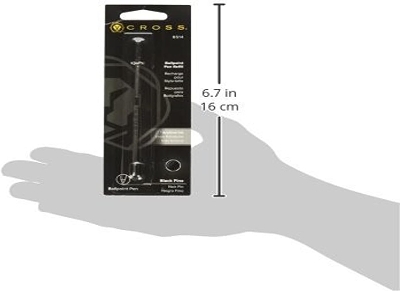 Cross Universal Ballpoint Pen Refill, Fine Point, Black, 1-Pack (8514)