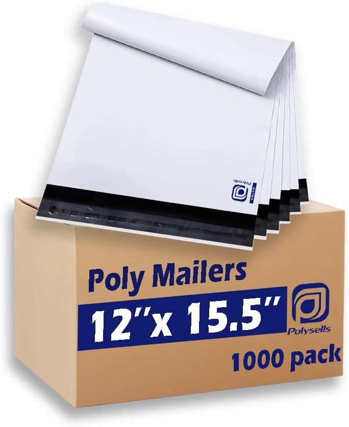 POLYSELLS 100 Pcs 14.5x19 Inch Poly Mailers Shipping Envelopes, Strong Adhesive Sealing, Waterproof, and Tear-resistant Postal Mailing Bags for Clothing, Books, and Accessories