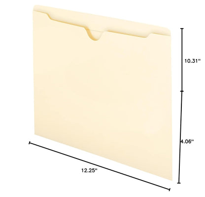 Smead File Jacket, Reinforced Straight-Cut Tab, Flat-No Expansion, Letter Size, Manila, 100 per Box (75500)