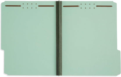 Blue Summit Pressboard File Folders, 2 inch Expansion Pressboard Folders Letter Size, Pressboard Folders with Fasteners, Gray/Green – 25 Pack