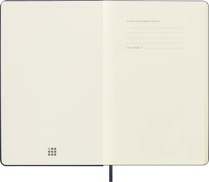 Moleskine Classic Notebook, Hard Cover, Large (5" x 8.25") Plain/Blank, Sapphire Blue, 240 Pages