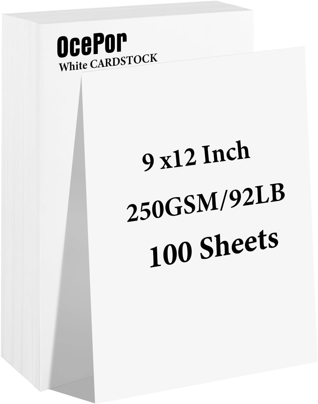 OcePor 100 Sheets White Cardstock 8.5” x 11”, 92lb/250gsm Card Stock, Thick Card Stock Paper, Heavy Cardstock Paper for Printer, Resume, Scrapbooks, Art, Crafts, Business Cards