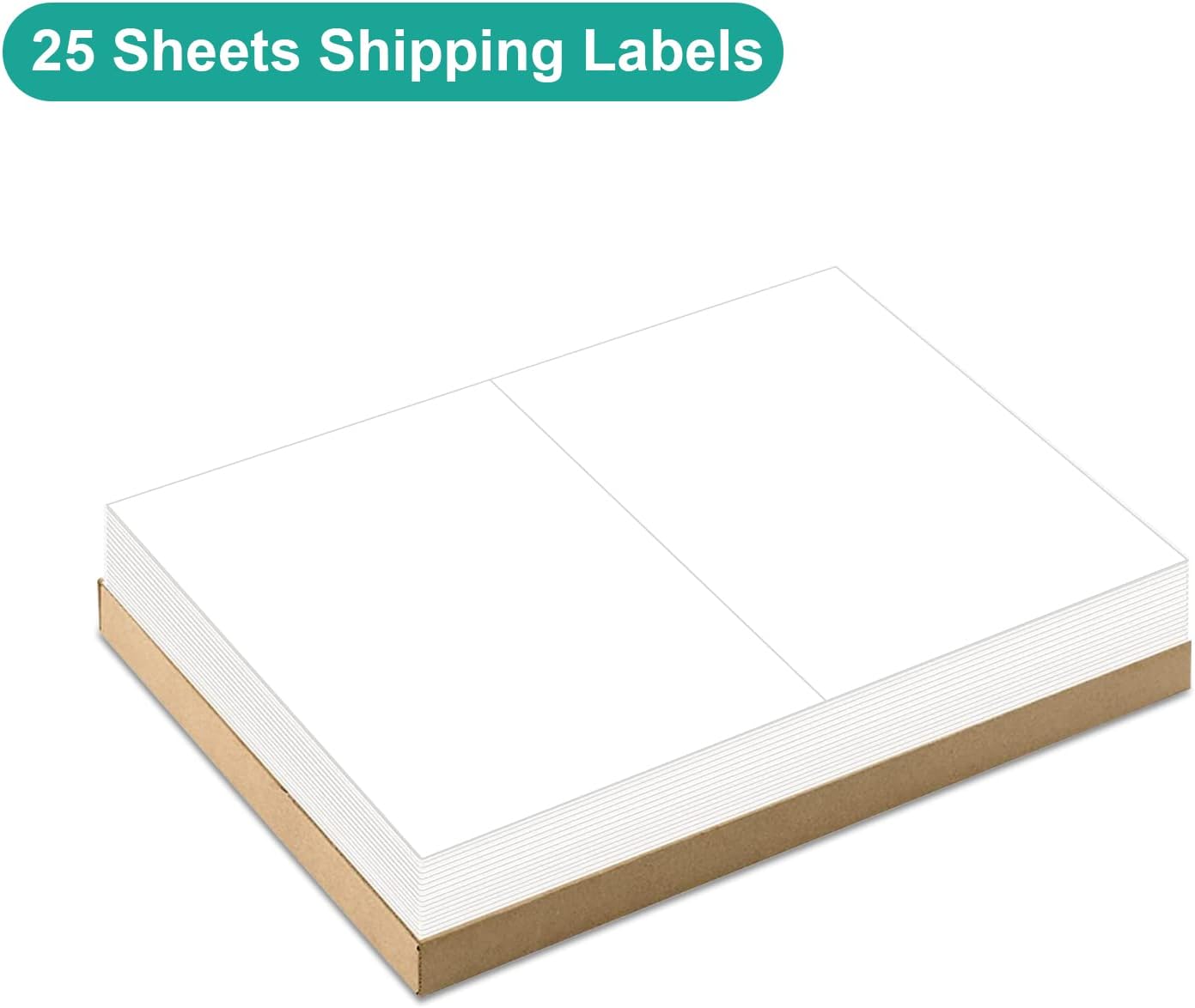 MFLABEL Half Sheet Shipping Labels - 200 Self Adhesive Sticker Sheets for Laser & Inkjet Printers, Waterproof & Smudge-Free, with 12 Free Fragile Labels for Packaging, Shipping and Crafting - Colors A