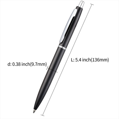 ChaoQ 3 Pcs Retractable Metal Ballpoint Pens, for Gift, Business, Office, 1.0mm Medium Point Black Ink, 6 Extras Replaceable Metal Refills - Stainess Steel