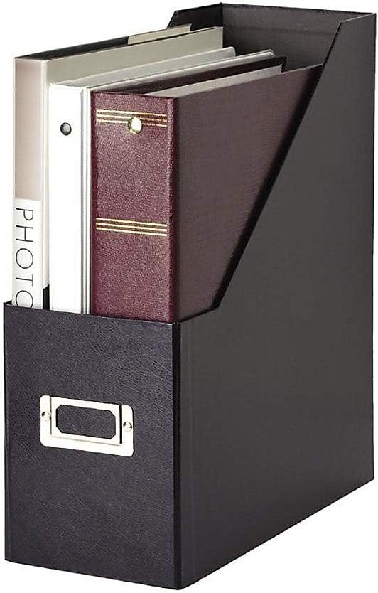 Snap-N-Store Fiberboard Magazine File with PVC Laminate, 12.25 x 3.88 x 9.75 Inches, Black (SNS01565)