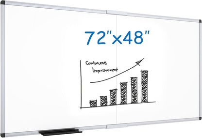 VIZ-PRO Magnetic Whiteboard/Dry Erase Board, 18 X 12 Inches, Includes 1 Eraser & 2 Markers & 4 Magnets