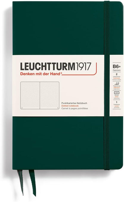 LEUCHTTURM1917 - Notebook Hardcover Paperback B6+ - 219 Numbered Pages for Writing and Journaling (Stone Blue, Ruled)
