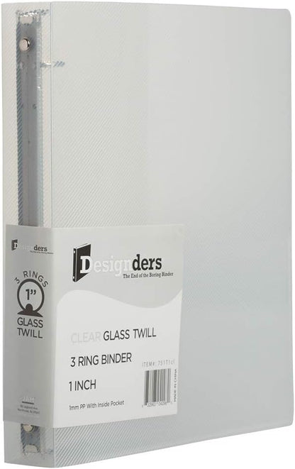 JAM PAPER Plastic 0.75 inch Binder - Clear 3 Ring Binder - Sold Individually