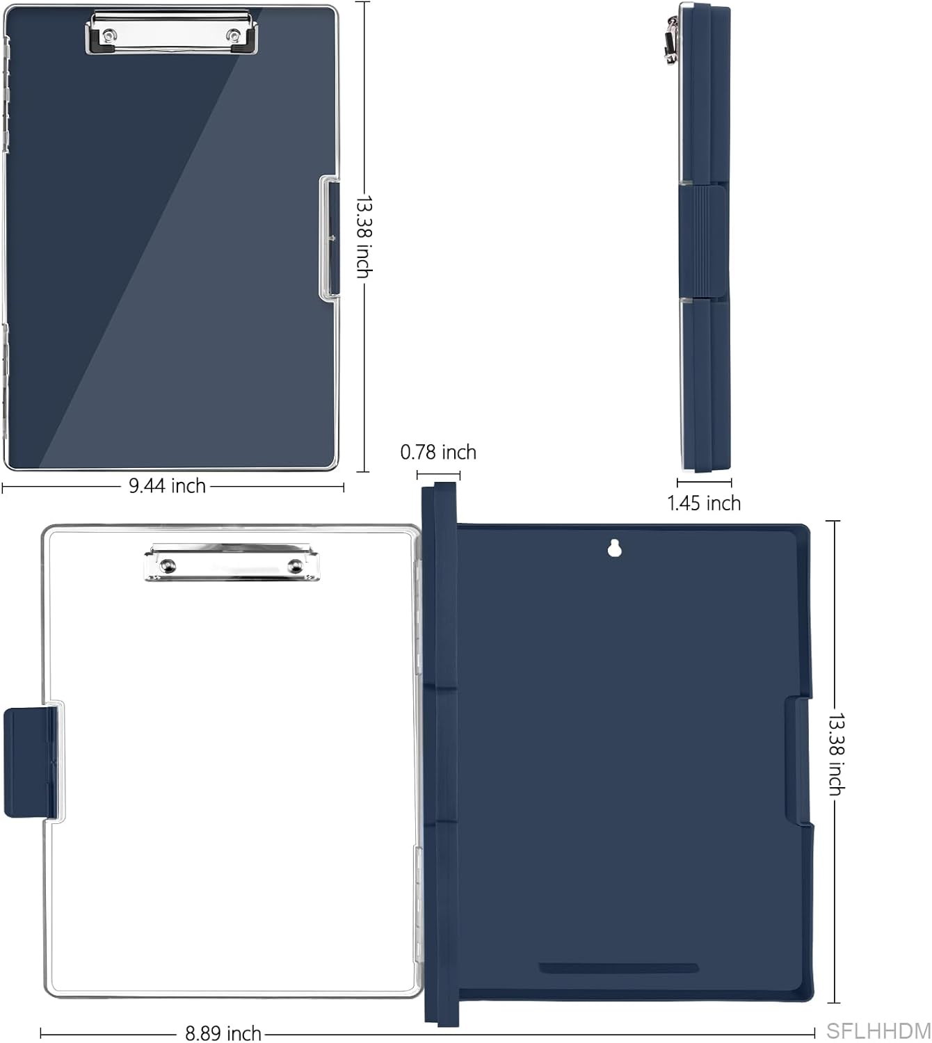 SFLHHDM Clipboard with Storage,Heavy Duty Clip Boards 8.5x11 with 2 Storage Case,Clear Visible Panel Storage Clipboards,Side Opening Nursing Clipboard Folder for Office Supplies-Light Purple