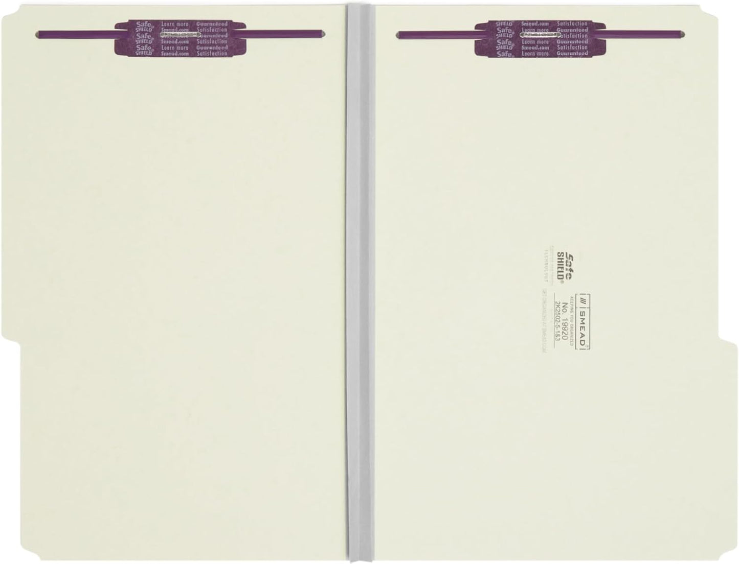 Smead Pressboard Fastener File Folder with SafeSHIELD Fasteners, 2 Fasteners, 2/5-Cut Tab Right Position, Guide Height, 2" Expansion, Legal Size, Gray/Green, 25 per Box (19920)