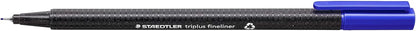 STAEDTLER Triplus Fineliner 334-3 Tips - Blue (Pack of 10)