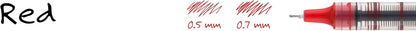uniball Vision Needle Rollerball Pen, Fine Point (0.7mm), Red Ink, 6 Pens