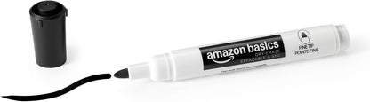 Amazon Basics Low-Odor Dry Erase Whiteboard Markers, Fine Tip, Quick-Dry, Black, 36-Pack