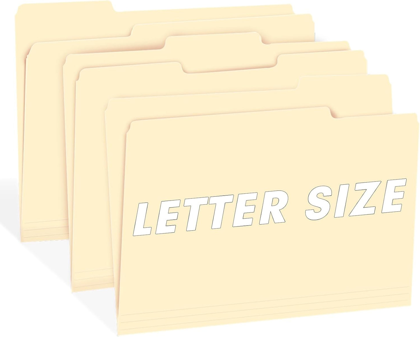 RAZCC File Folders, 100-Pack, 1/3 Cut, Letter Size, Yellow, Great for Organizing and Easy File Storage