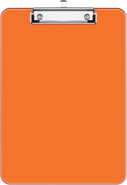 Rimilak Plastic Clipboards with Low Profile Metal Clip, Translucent Board, 12.5 x 9 In Letter Size, Office Supply, Back to School, Pink