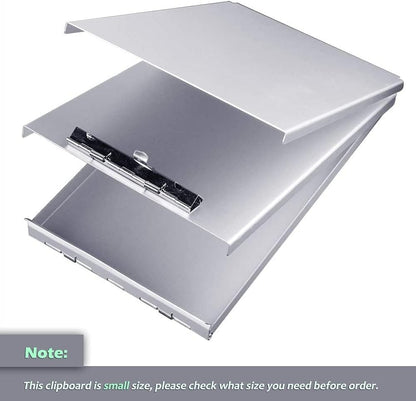 Sunnyclip Aluminum Clipboard with Storage(Memo Size), Recycled Metal Form Holder Binder Fits Paper Size up to 5.66 x 9.5 inches, A5 Size
