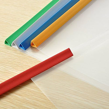 Plastic File Folder 10mm Sliding Bar Report Covers, 18C, 40 Sheet Capacity, Transparent Resume Presentation File Folders Organizer Binder for A4 Size Paper, 20 Pcs