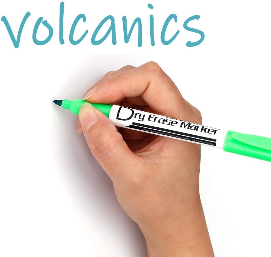 Volcanics Black Dry Erase Markers Low Odor Fine Whiteboard Markers Thin Box of 12