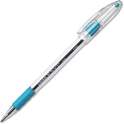 Pentel RSVP Ballpoint Pen, Fine Line, (0.7mm), Black Ink (BK90-A) (Pack of 1, 12 Count Total)