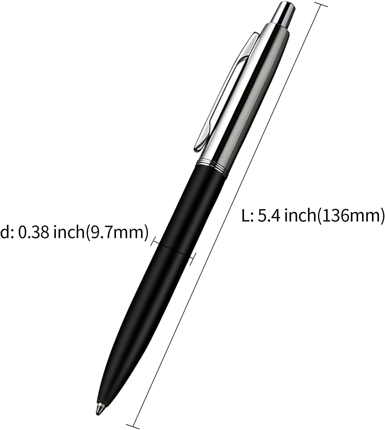 ChaoQ 3 Pcs Retractable Metal Ballpoint Pens, for Gift, Business, Office, 1.0mm Medium Point Black Ink, 6 Extras Replaceable Metal Refills - Stainess Steel