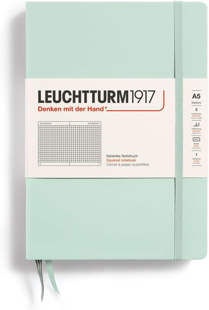 LEUCHTTURM1917 - Notebook Hardcover Medium A5-251 Numbered Pages for Writing and Journaling (Navy, Ruled)