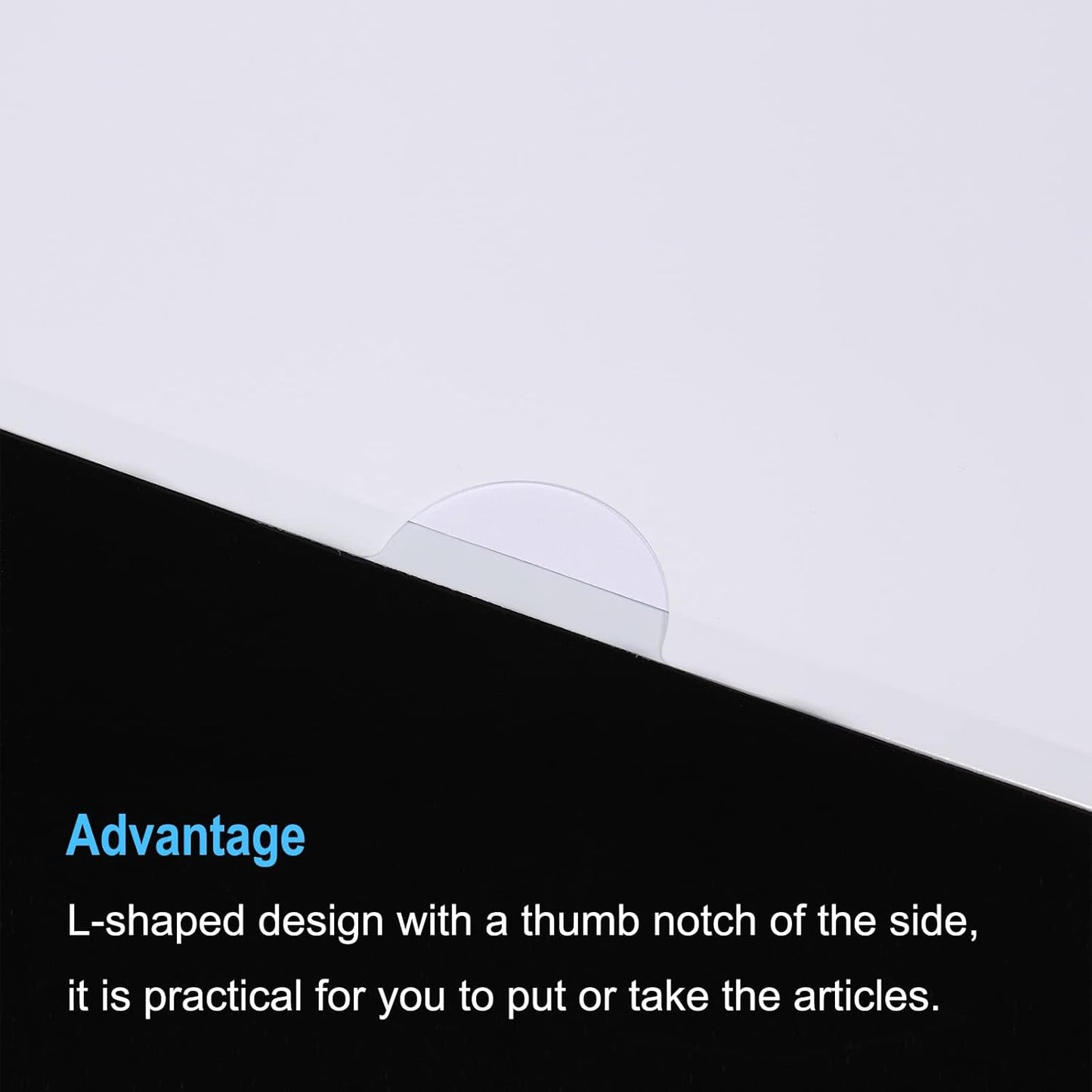 PATIKIL L Type Folders 24 Pack A4 Plastic File Project Pockets Clear Paper Document Jacket Sleeve for Office, Black