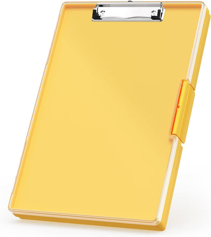 Rimilak Plastic Clipboard with Storage, Side Opening with 2 Compartment, Size 13.3 x 9.4 x 1.5 Heavy Duty High Capacity Nursing Box for Work School & Office Supplies, Black