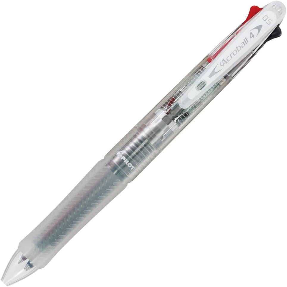 Pilot 4 Colors Ballpoint Pen, Acroball 4 Extra Fine, Black, Red, Blue & Green (BKAB-45EF-CSP) (Pink + Refill Set)