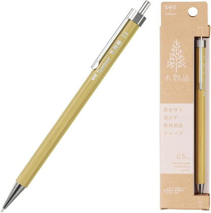 Tombow KIMONOGATARI Mechanical Pencil 0.5mm, Natural Wood Barrel, DHA-151 Japanese Eco-Friendly Pencil (Nemophila Blue)