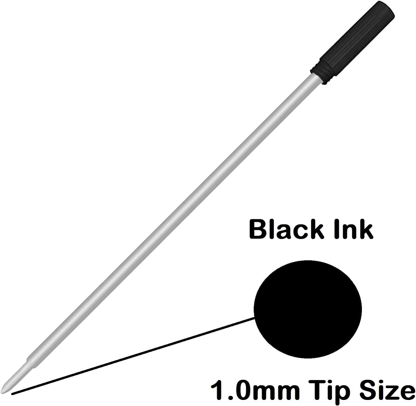 Pen Savings Ballpoint Pen Refills for Cross Pens, Medium Point 1.0mm, Frictionless Flow Smooth Writing, 10 Pack (Purple)