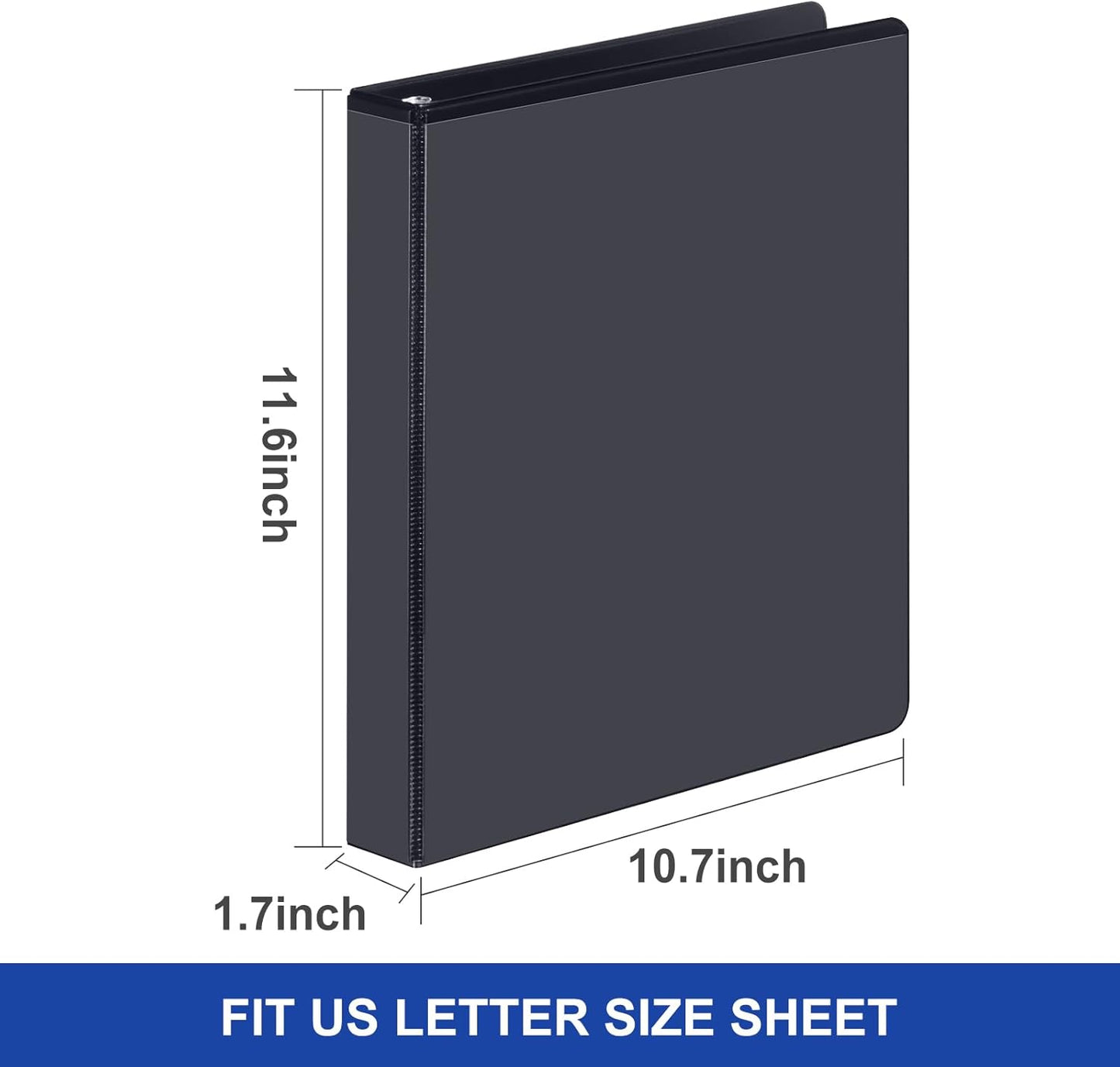 Comix D-Ring Basic View Binder 1 inch 3 Ring Binders, 2.4mm-Thick, Hold 225 Sheets of 8.5" x 11" Paper, 12 Pack (White)