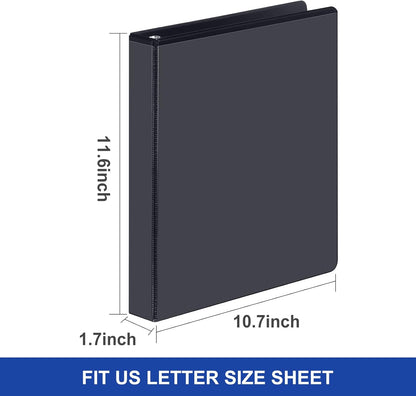 Comix D-Ring Basic View Binder 1 inch 3 Ring Binders, 2.4mm-Thick, Hold 225 Sheets of 8.5" x 11" Paper, 12 Pack (White)