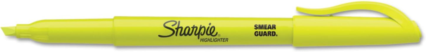 Sharpie Pocket Highlighters, Chisel Tip, Fluorescent Yellow, 36 Count - Office Supplies, Bible Study, Classroom Essentials