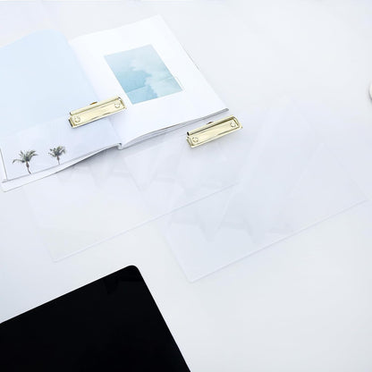 JIARI 2 Pack Clear Acrylic Office Clipboard A4 Letter Size 8.6" x 12.2" (Gold)