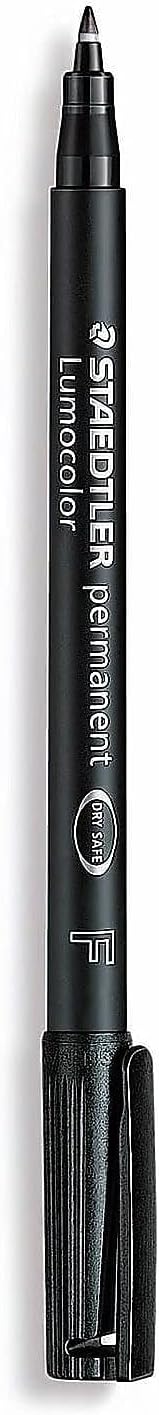 Staedtler Lumocolor Permanent Markers, Fine Point, Black, 10/Pack (55580-PK10)
