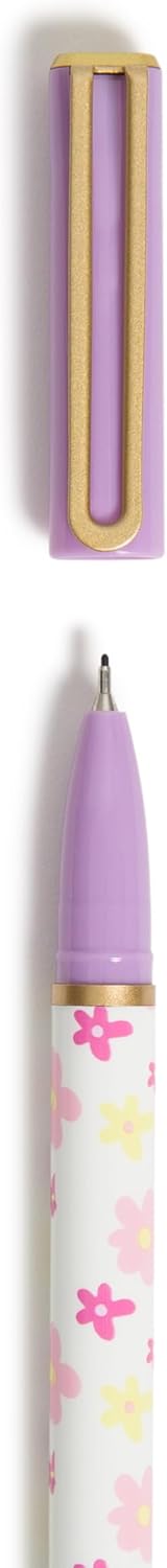 U Brands Catalina Felt Tip Pens, Set of 6 Black Ink Pens, Soft Touch Jewel Tones, Gold Details, Medium (0.7 mm) Point