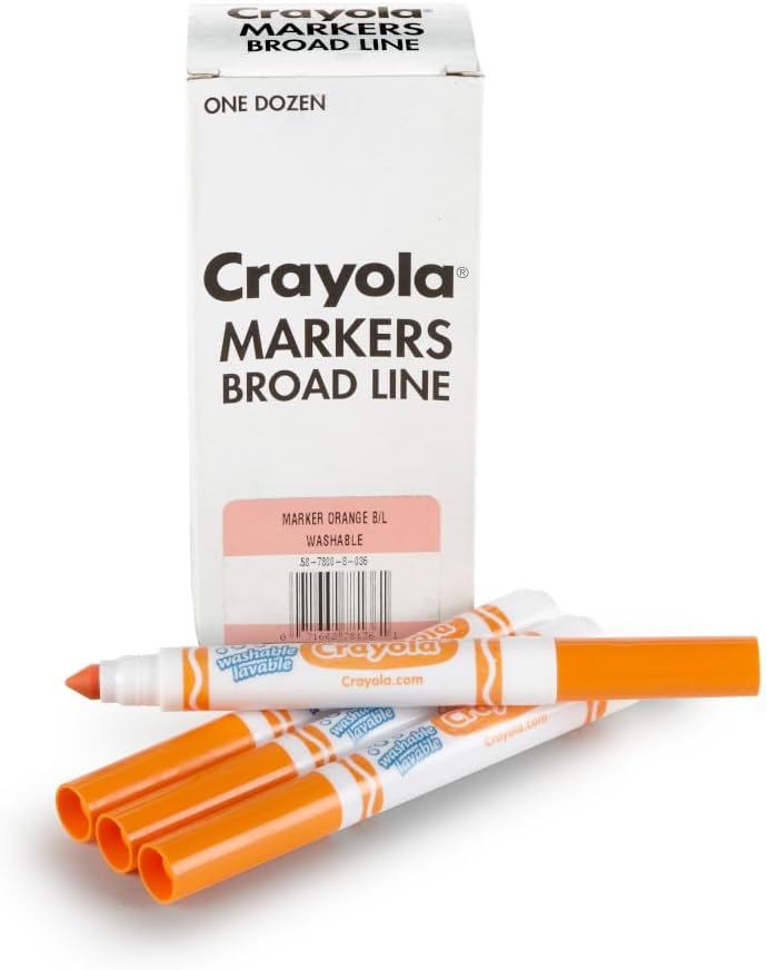 Crayola Washable Markers for Kids - Black (12ct), Bulk Broad Line Markers for School, Classroom Essentials, Teacher Classroom Must Haves for Elementary School