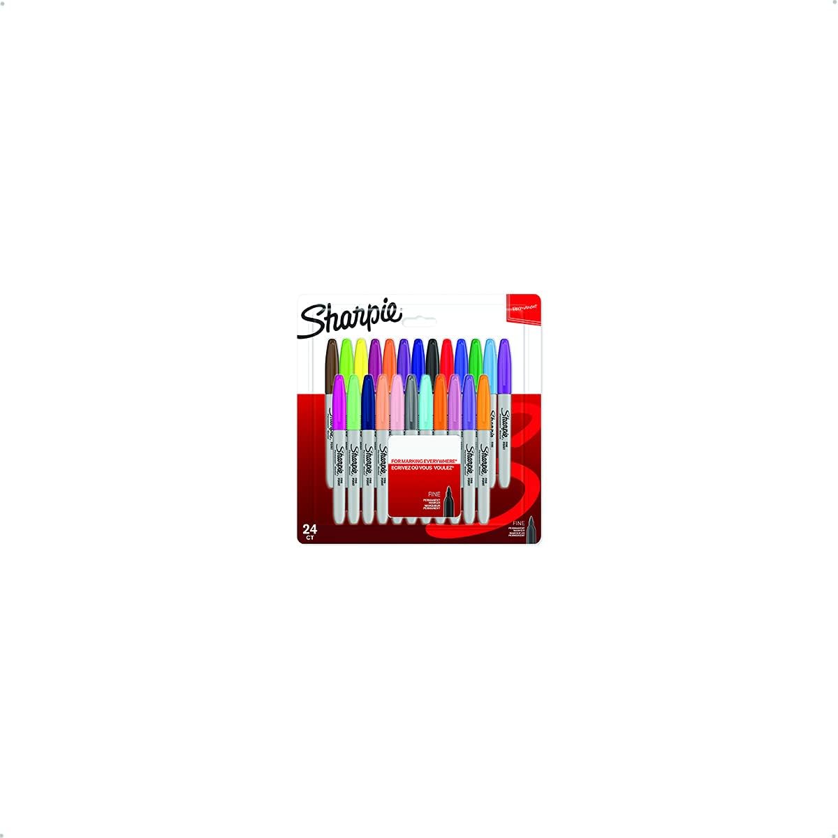 Sharpie Permanent Markers, Fine Point, Black, 12 Count