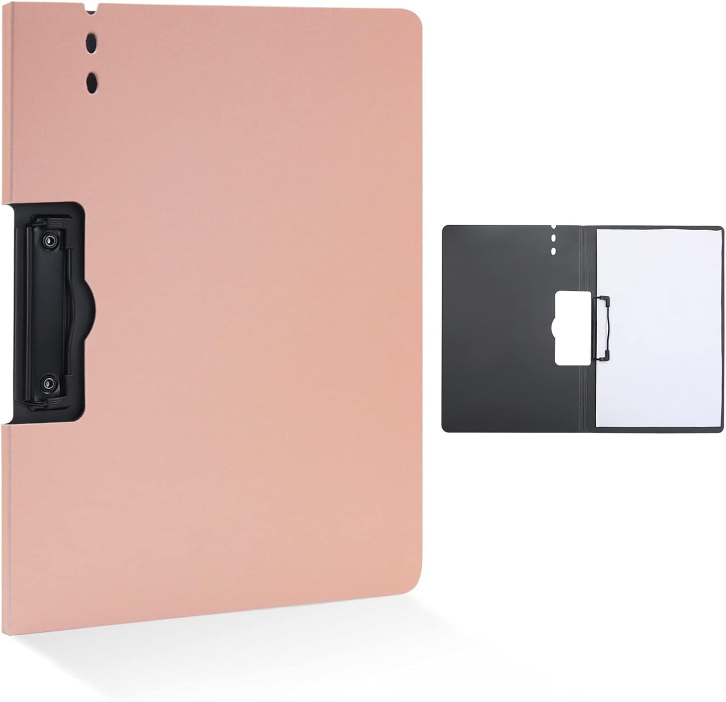 Foldable Clipboard with Cover, A4 Punchless Binder with Clamp, Letter Size Clip File Folder, Classic Office Clipboard, Document Folder Organizer for Nursing, School, Business (Pink)