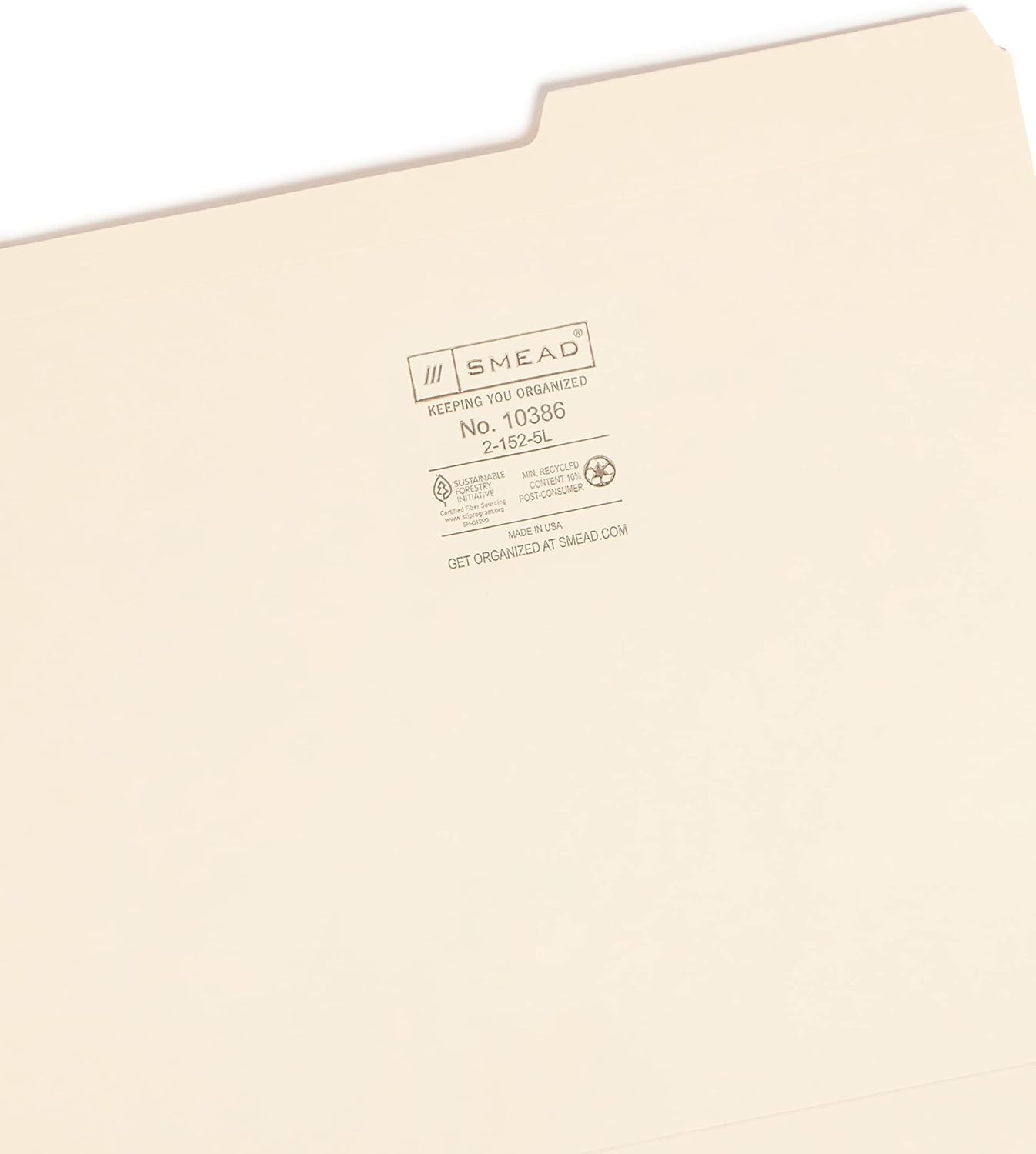 Smead File Folders Letter Size, Reinforced 1/3-Cut Tab, Assorted Positions, Letter Size, Manila Folders 8.5 x 11, 100 per Box (10334)