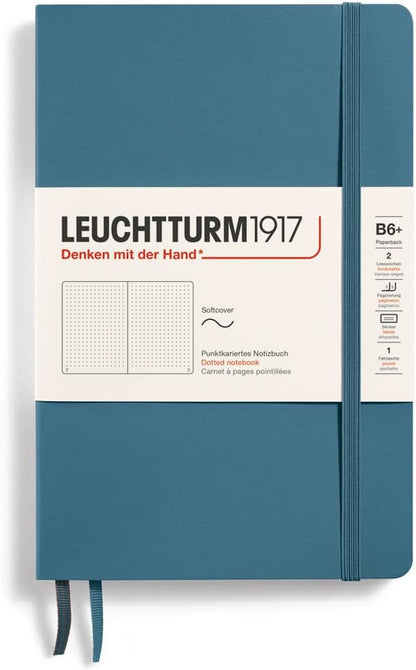 LEUCHTTURM1917 - Notebook Softcover Paperback B6+ - 123 Numbered Pages for Writing and Journaling (Ruled, Rising Sun)