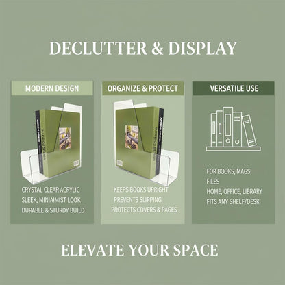 Vertical File Holder, 4 pack Clear Plastic Document Organizer and Clear Magazine Organizer, Multi-purpose Document Organizer for Home Office