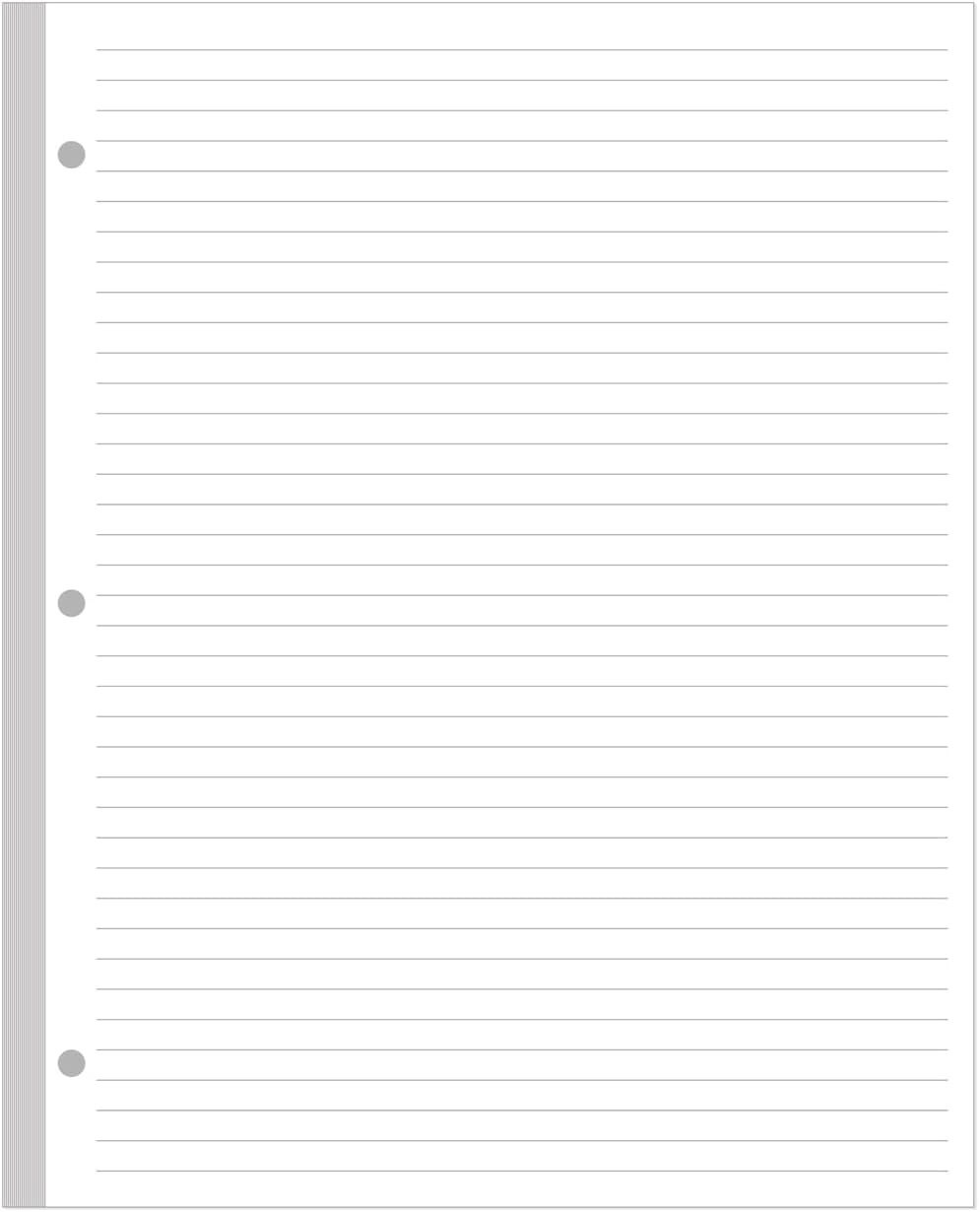 Unpunched Line Paper - 100 Sheets/200 Pages Loose Leaf Paper Line Refills, Letter Size, 100gsm, White, 8.5" x 11"