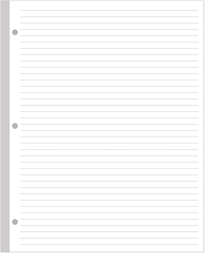 Unpunched Line Paper - 100 Sheets/200 Pages Loose Leaf Paper Line Refills, Letter Size, 100gsm, White, 8.5" x 11"