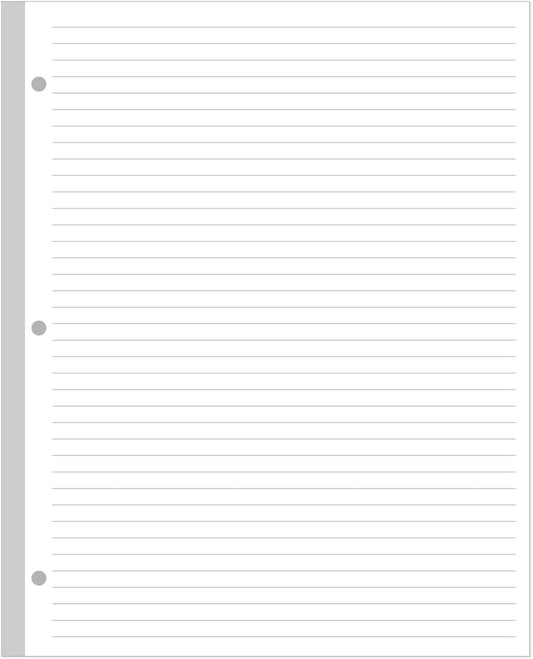 Unpunched Line Paper - 100 Sheets/200 Pages Loose Leaf Paper Line Refills, Letter Size, 100gsm, White, 8.5" x 11"