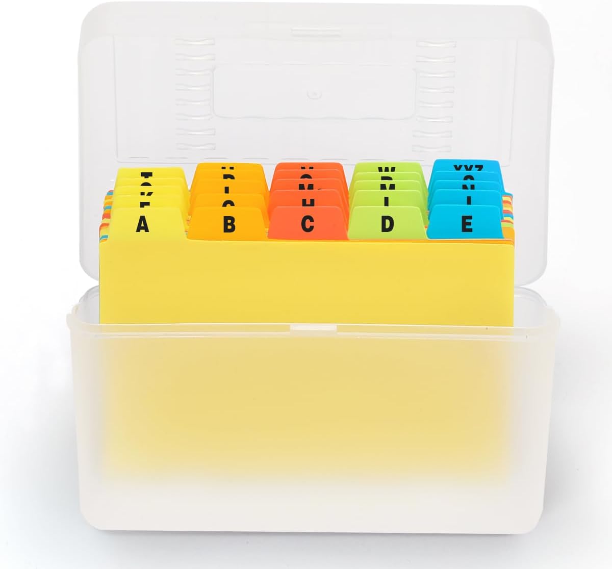 H4D Index Card Holder 3x5 Inches with 25 Plastic Dividers, Black