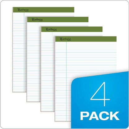 Earthwise by Ampad 40102 Recycled Writing Pad, 8 1/2 x 11 3/4, WE, 40 Sheets (Pack of 4)