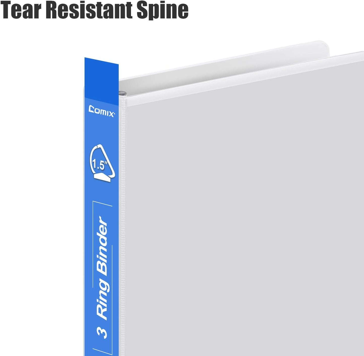 COMIX Heavy Duty Slant-D Ring View Binder, 1 inch 3 Ring Binders, Hold 225 Sheets of 8.5" x 11" Paper, 12 Pack (Black)