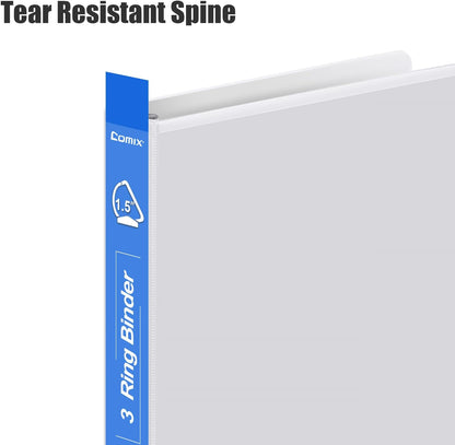 COMIX Heavy Duty Slant-D Ring View Binder, 1 inch 3 Ring Binders, Hold 225 Sheets of 8.5" x 11" Paper, 12 Pack (Black)